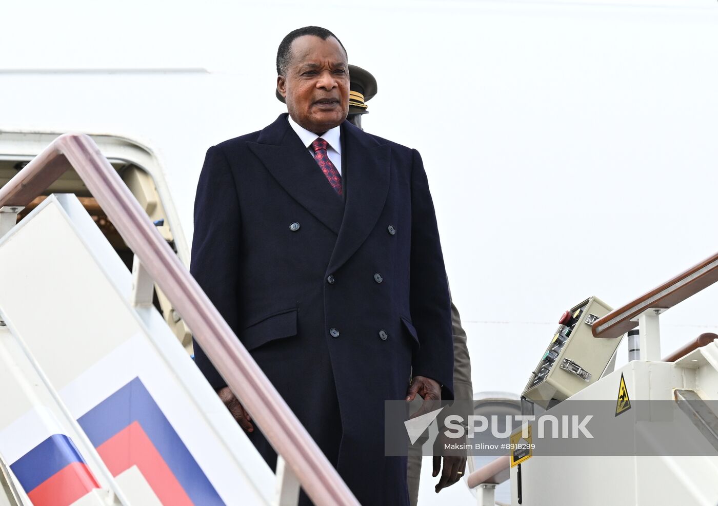 President of the Republic of the Congo Denis Sassou Nguesso arrives in Moscow