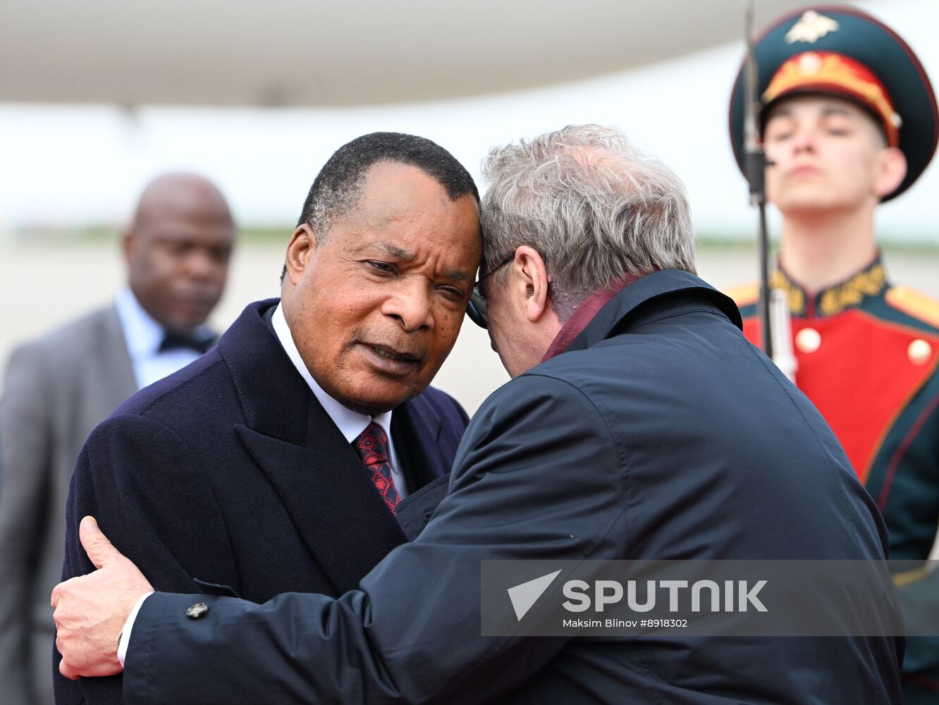 President of the Republic of the Congo Denis Sassou Nguesso arrives in Moscow