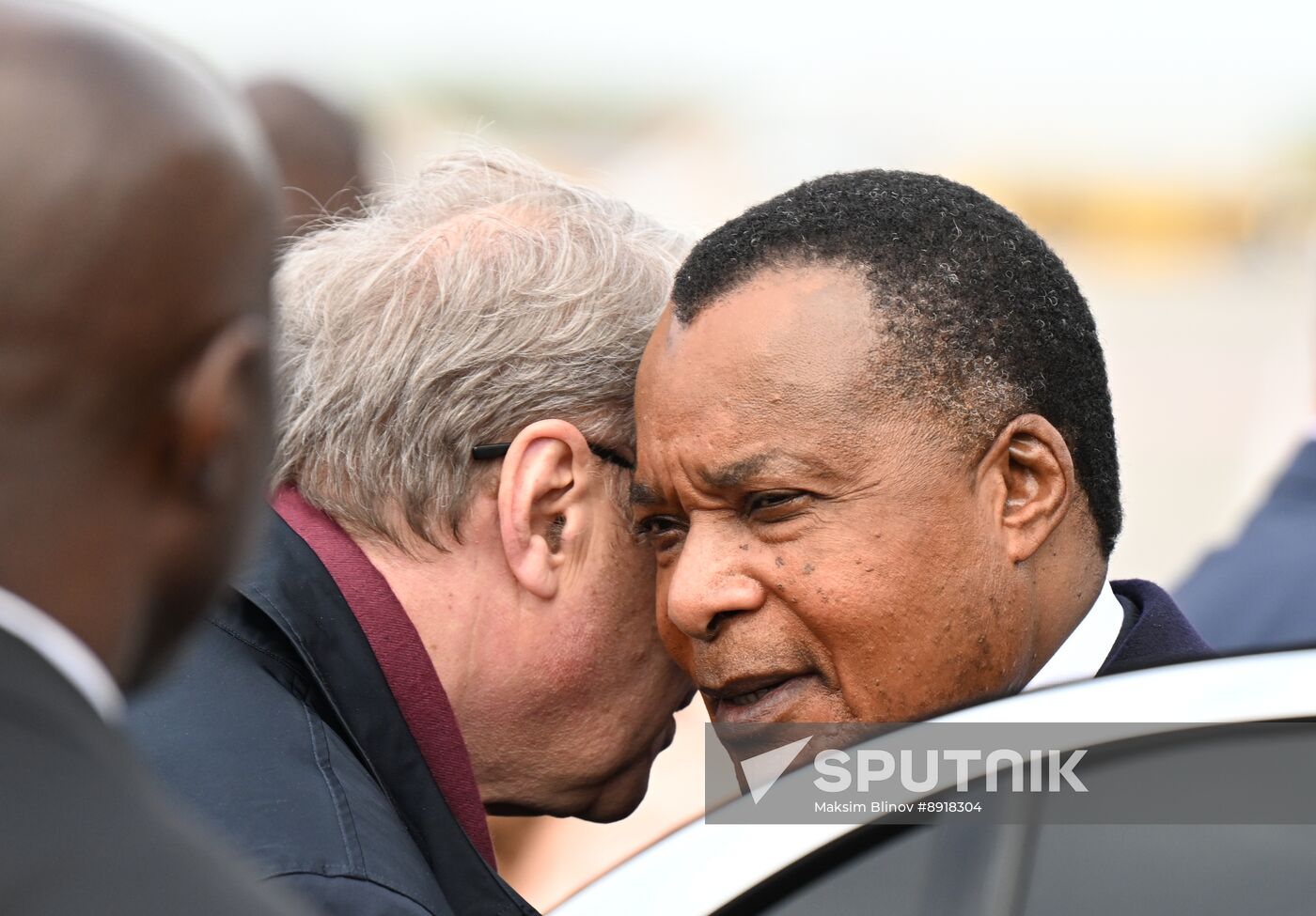 President of the Republic of the Congo Denis Sassou Nguesso arrives in Moscow