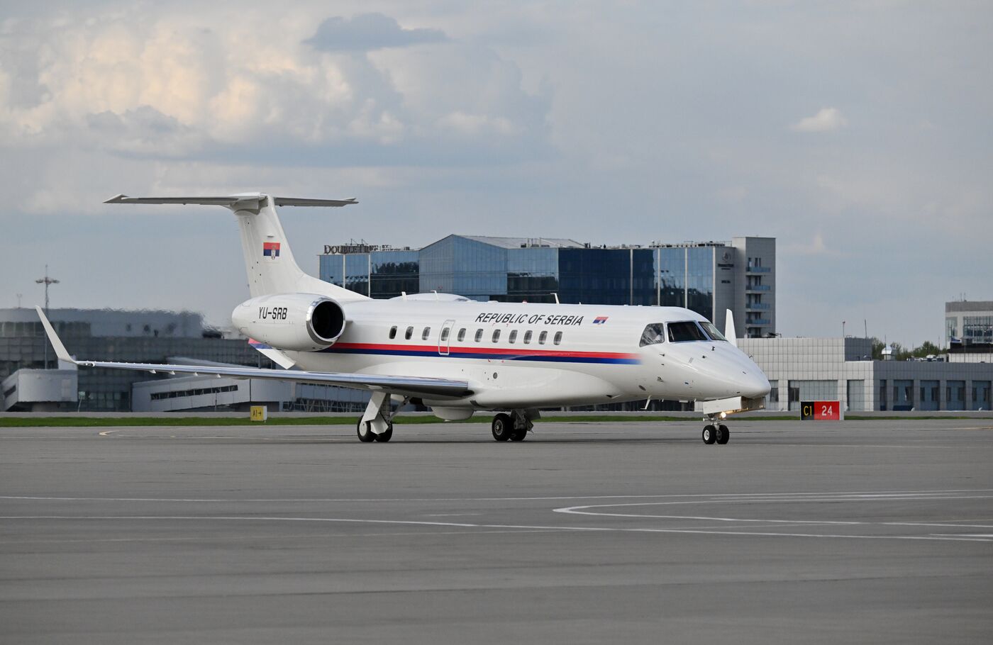 President of Serbia Aleksandar Vucic arrives in Moscow to attend celebrations to mark 80th anniversary of Victory