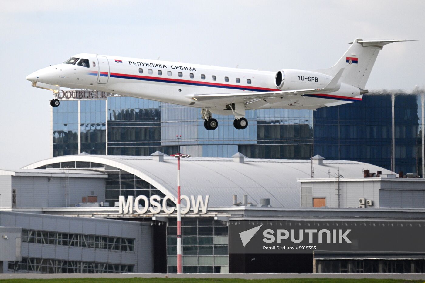 President of Serbia Aleksandar Vucic arrives in Moscow to attend celebrations to mark 80th anniversary of Victory