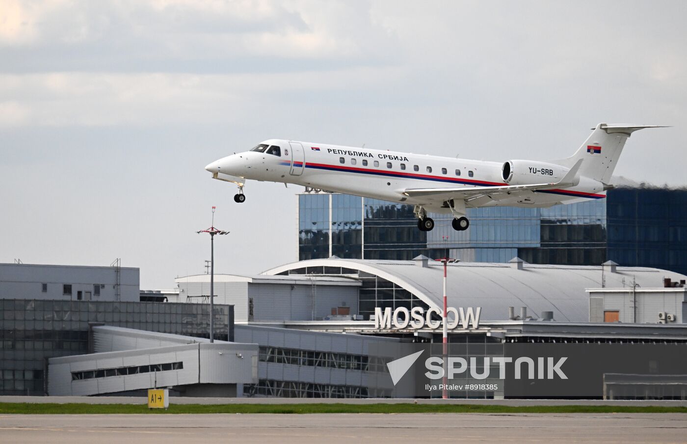 President of Serbia Aleksandar Vucic arrives in Moscow to attend celebrations to mark 80th anniversary of Victory