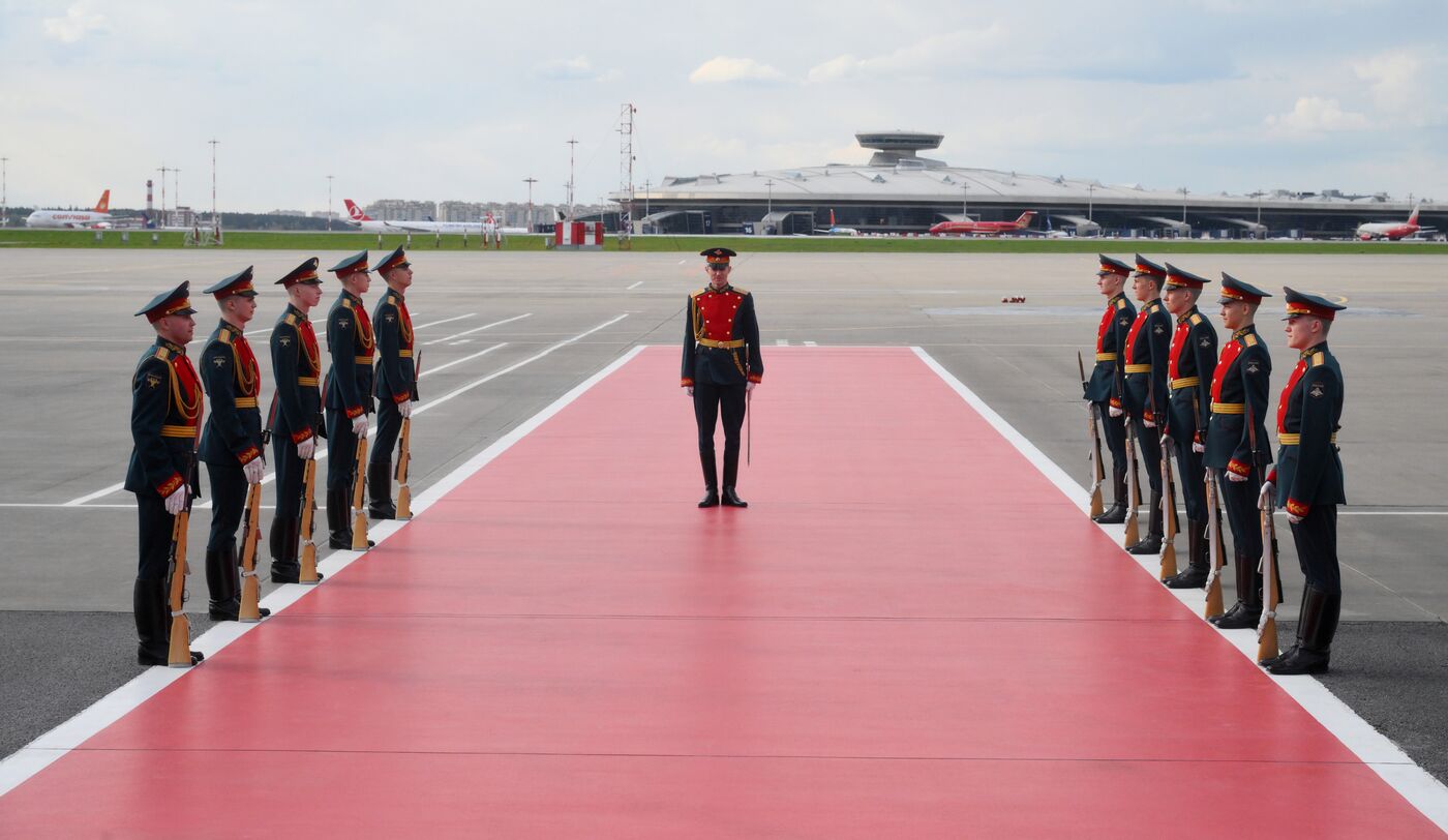 President of Serbia Aleksandar Vucic arrives in Moscow to attend celebrations to mark 80th anniversary of Victory