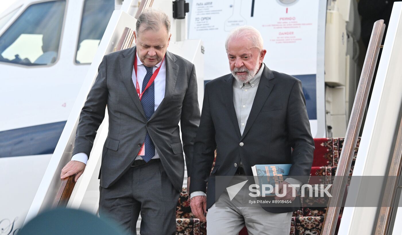 President of Brazil Luiz Inacio Lula da Silva arrives in Moscow to attend celebrations to mark 80th anniversary of Victory