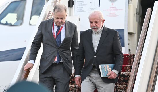 President of Brazil Luiz Inacio Lula da Silva arrives in Moscow to attend celebrations to mark 80th anniversary of Victory