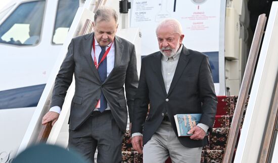 President of Brazil Luiz Inacio Lula da Silva arrives in Moscow to attend celebrations to mark 80th anniversary of Victory