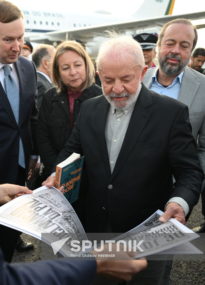 President of Brazil Luiz Inacio Lula da Silva arrives in Moscow to attend celebrations to mark 80th anniversary of Victory