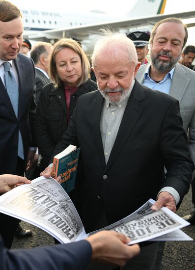 President of Brazil Luiz Inacio Lula da Silva arrives in Moscow to attend celebrations to mark 80th anniversary of Victory