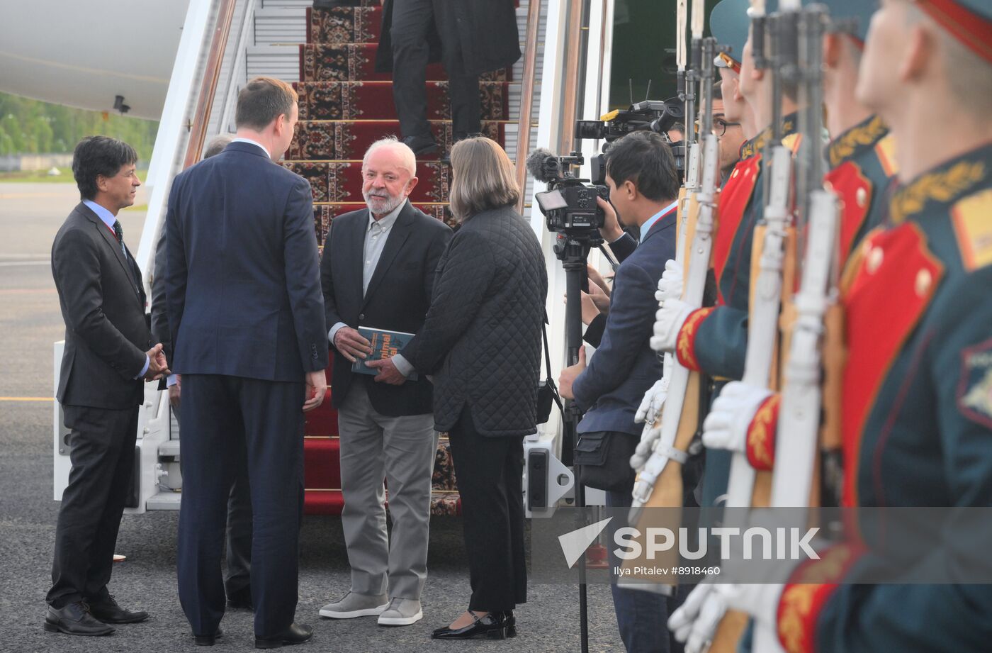 President of Brazil Luiz Inacio Lula da Silva arrives in Moscow to attend celebrations to mark 80th anniversary of Victory