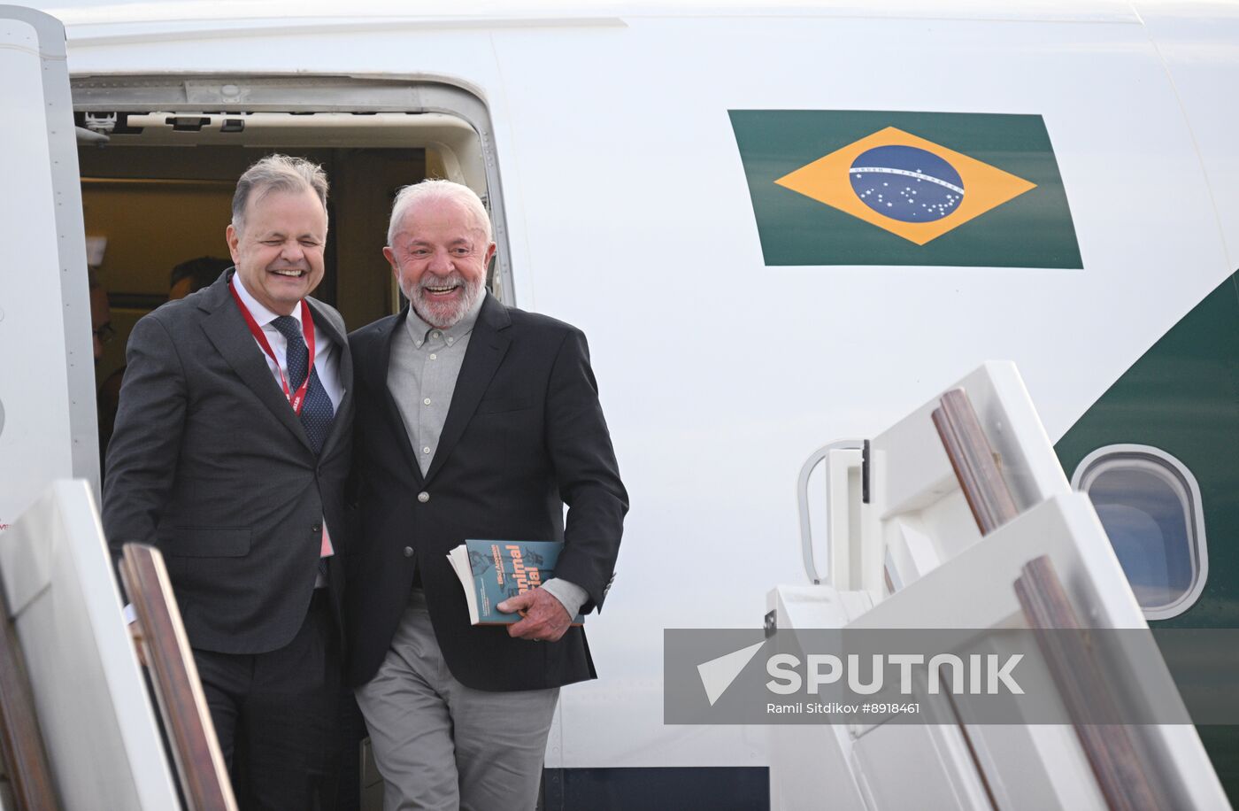 President of Brazil Luiz Inacio Lula da Silva arrives in Moscow to attend celebrations to mark 80th anniversary of Victory