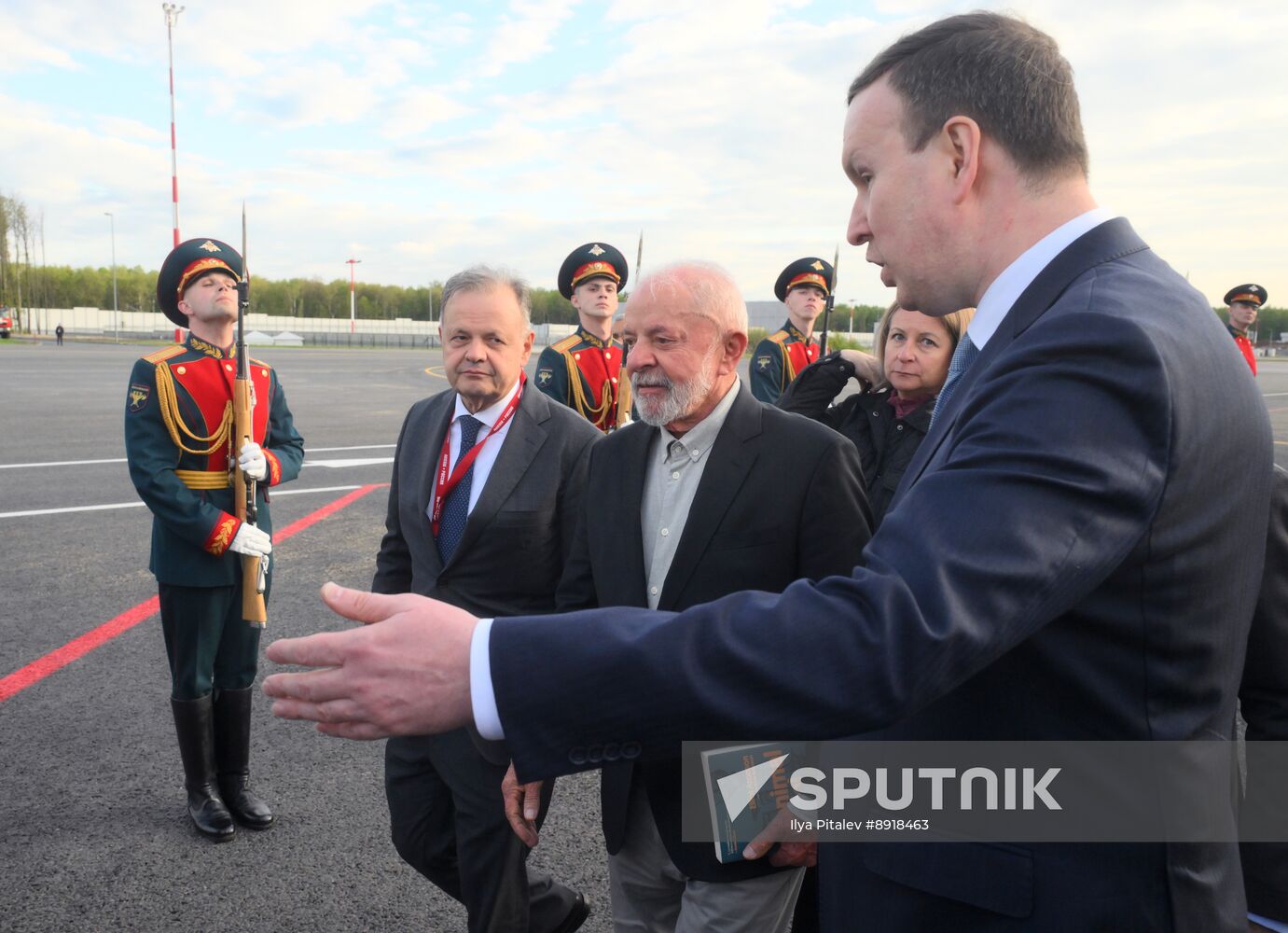 President of Brazil Luiz Inacio Lula da Silva arrives in Moscow to attend celebrations to mark 80th anniversary of Victory