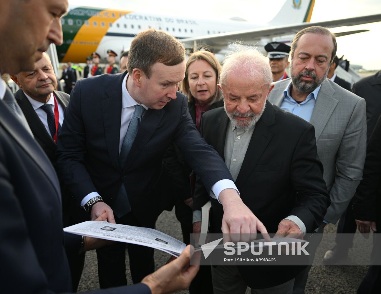 President of Brazil Luiz Inacio Lula da Silva arrives in Moscow to attend celebrations to mark 80th anniversary of Victory