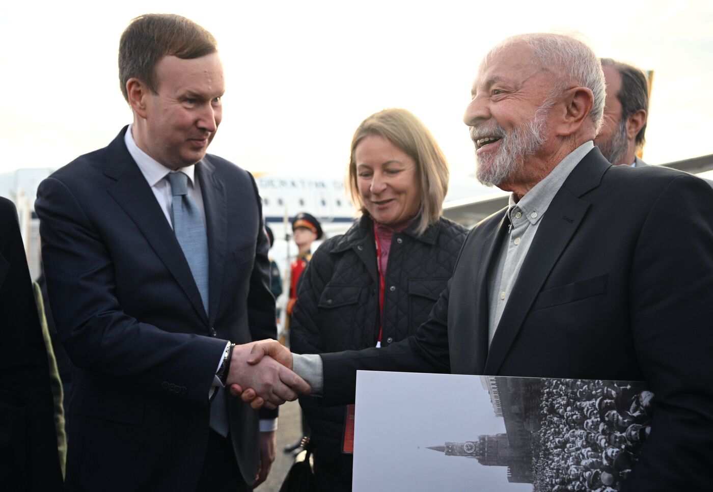 President of Brazil Luiz Inacio Lula da Silva arrives in Moscow to attend celebrations to mark 80th anniversary of Victory