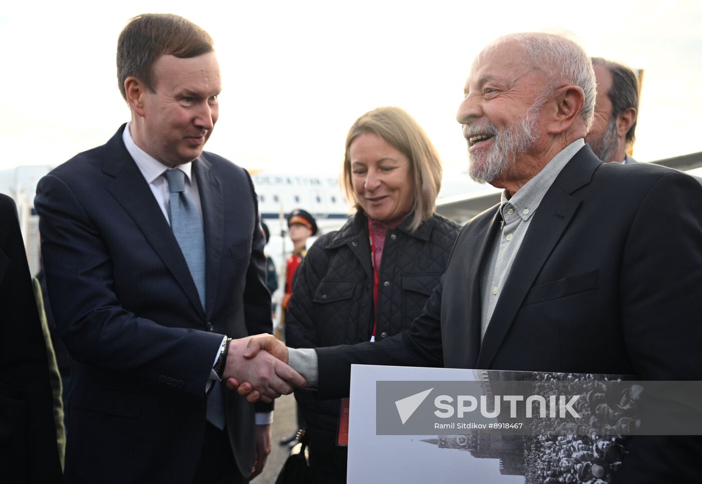 President of Brazil Luiz Inacio Lula da Silva arrives in Moscow to attend celebrations to mark 80th anniversary of Victory