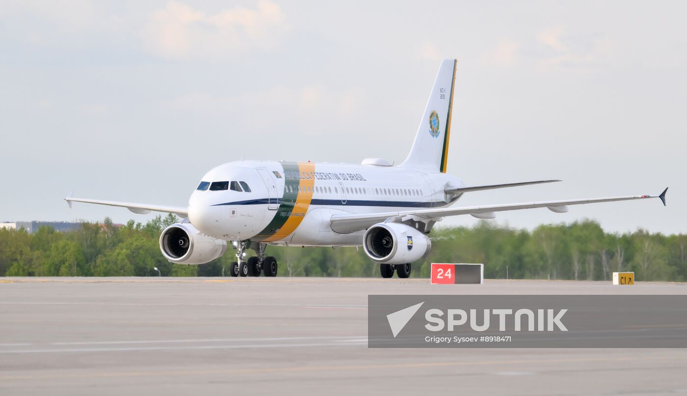 President of Brazil Luiz Inacio Lula da Silva arrives in Moscow to attend celebrations to mark 80th anniversary of Victory