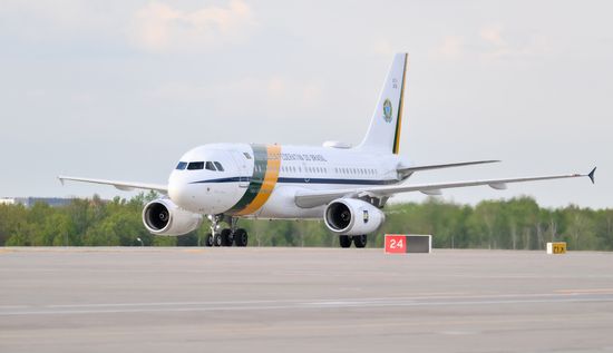 President of Brazil Luiz Inacio Lula da Silva arrives in Moscow to attend celebrations to mark 80th anniversary of Victory