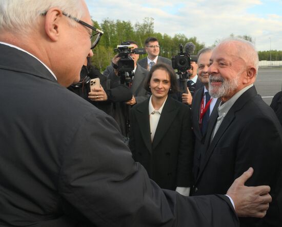 President of Brazil Luiz Inacio Lula da Silva arrives in Moscow to attend celebrations to mark 80th anniversary of Victory