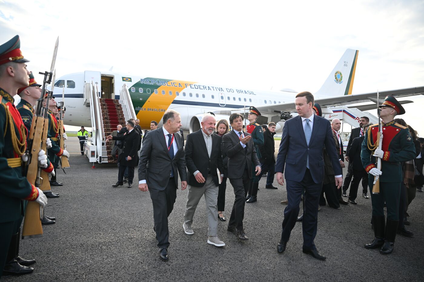 President of Brazil Luiz Inacio Lula da Silva arrives in Moscow to attend celebrations to mark 80th anniversary of Victory