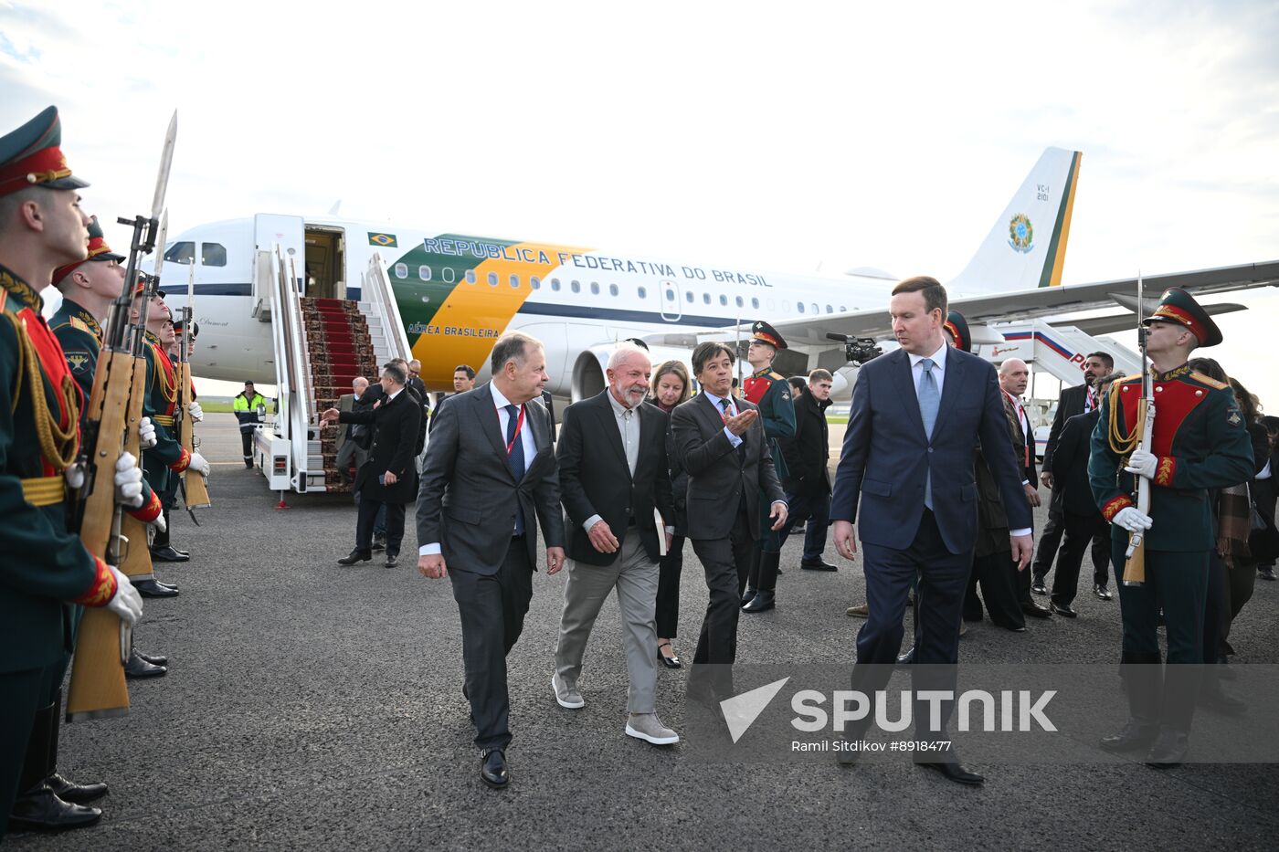 President of Brazil Luiz Inacio Lula da Silva arrives in Moscow to attend celebrations to mark 80th anniversary of Victory