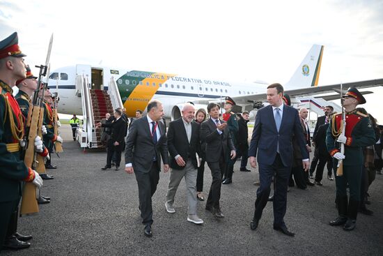 President of Brazil Luiz Inacio Lula da Silva arrives in Moscow to attend celebrations to mark 80th anniversary of Victory