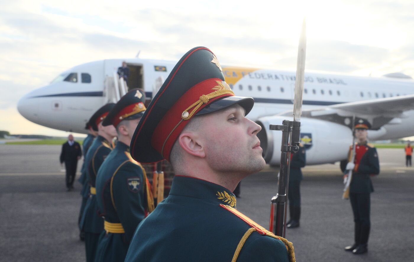 President of Brazil Luiz Inacio Lula da Silva arrives in Moscow to attend celebrations to mark 80th anniversary of Victory
