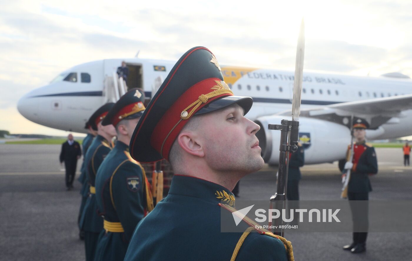 President of Brazil Luiz Inacio Lula da Silva arrives in Moscow to attend celebrations to mark 80th anniversary of Victory