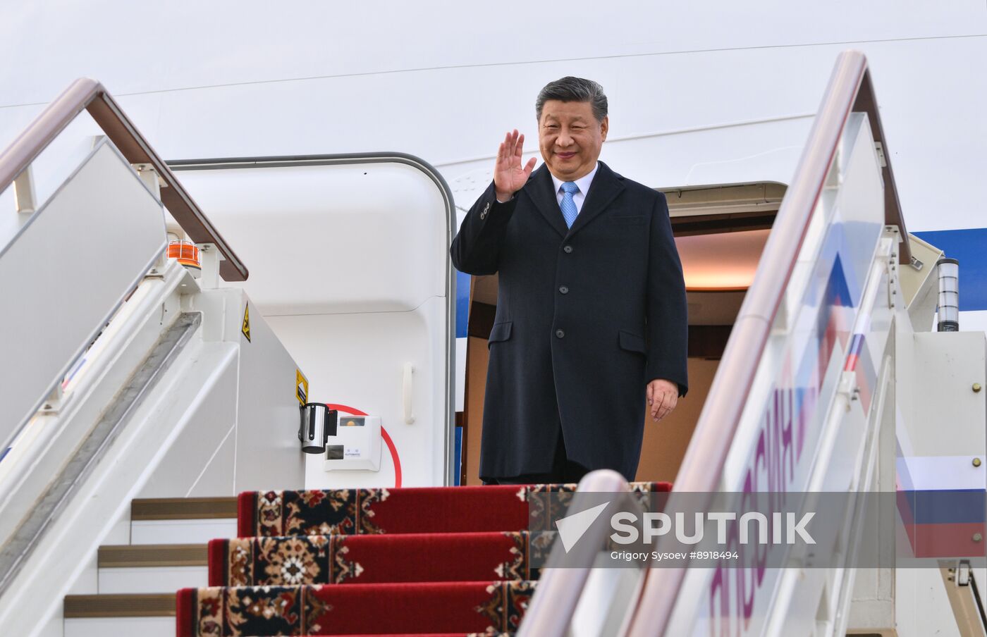 President of China Xi Jinping arrives in Moscow to attend celebrations to mark 80th anniversary of Victory