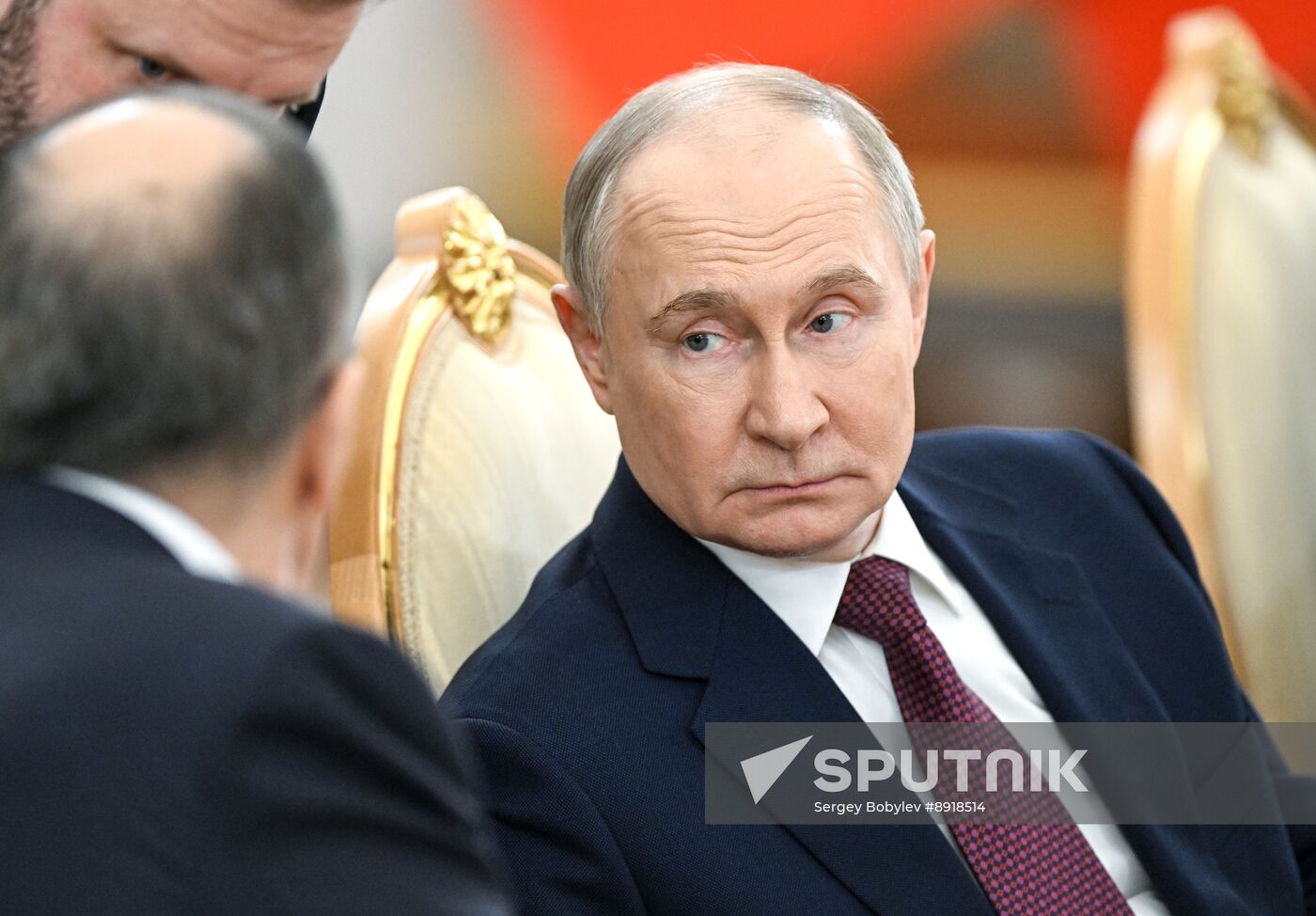 President of Russia Vladimir Putin meets with President of Mongolia Ukhnaagiin Khurelsukh
