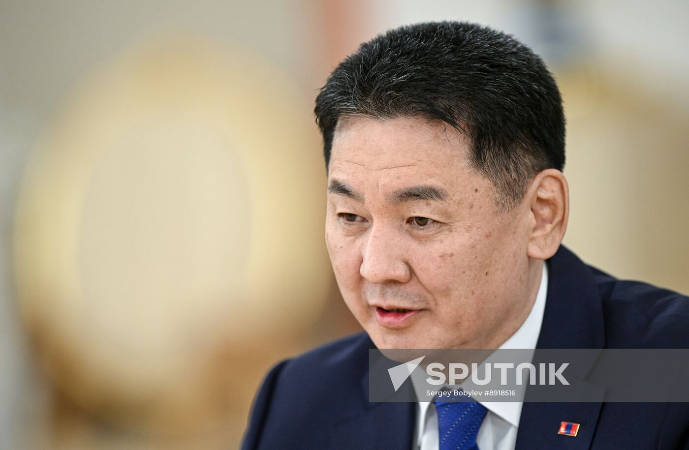 President of Russia Vladimir Putin meets with President of Mongolia Ukhnaagiin Khurelsukh