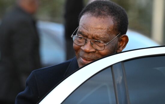 President of Equatorial Guinea Teodoro Obiang Nguema Mbasogo arrives in Moscow to attend 80th anniversary of Victory