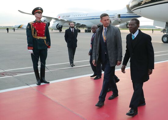 President of Equatorial Guinea Teodoro Obiang Nguema Mbasogo arrives in Moscow to attend 80th anniversary of Victory