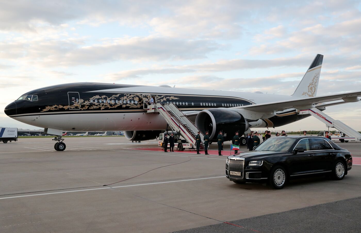 President of Equatorial Guinea Teodoro Obiang Nguema Mbasogo arrives in Moscow to attend 80th anniversary of Victory