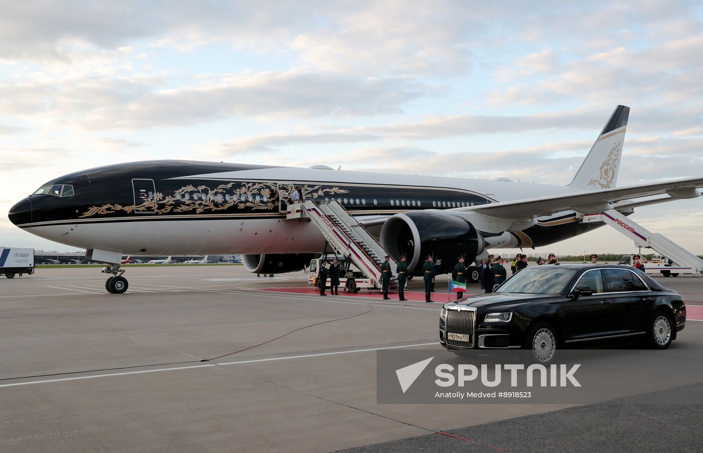 President of Equatorial Guinea Teodoro Obiang Nguema Mbasogo arrives in Moscow to attend 80th anniversary of Victory