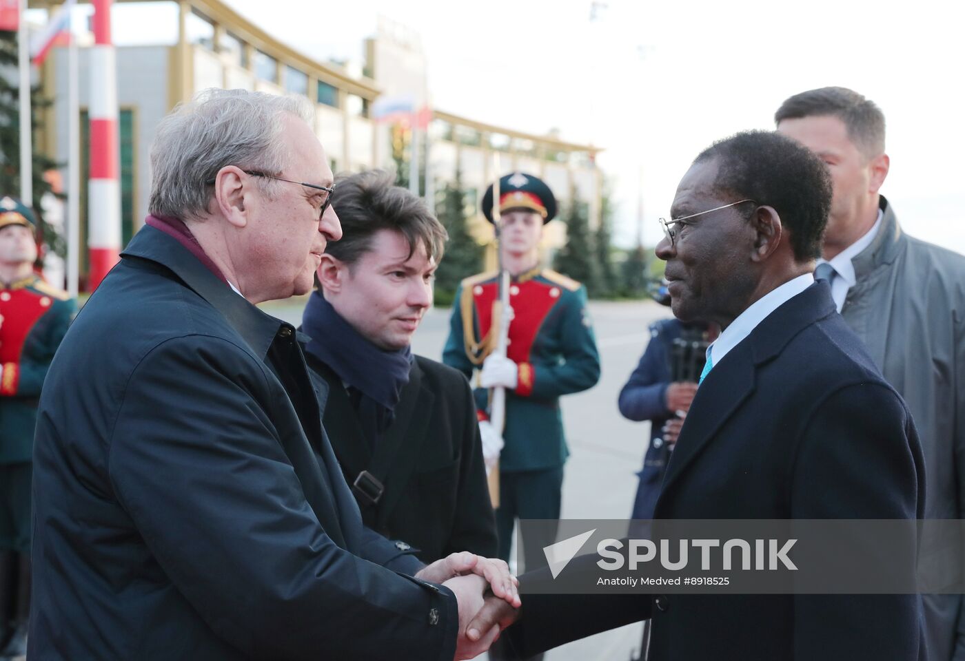 President of Equatorial Guinea Teodoro Obiang Nguema Mbasogo arrives in Moscow to attend 80th anniversary of Victory