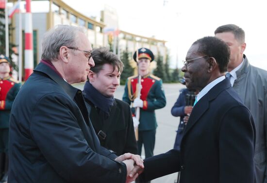 President of Equatorial Guinea Teodoro Obiang Nguema Mbasogo arrives in Moscow to attend 80th anniversary of Victory