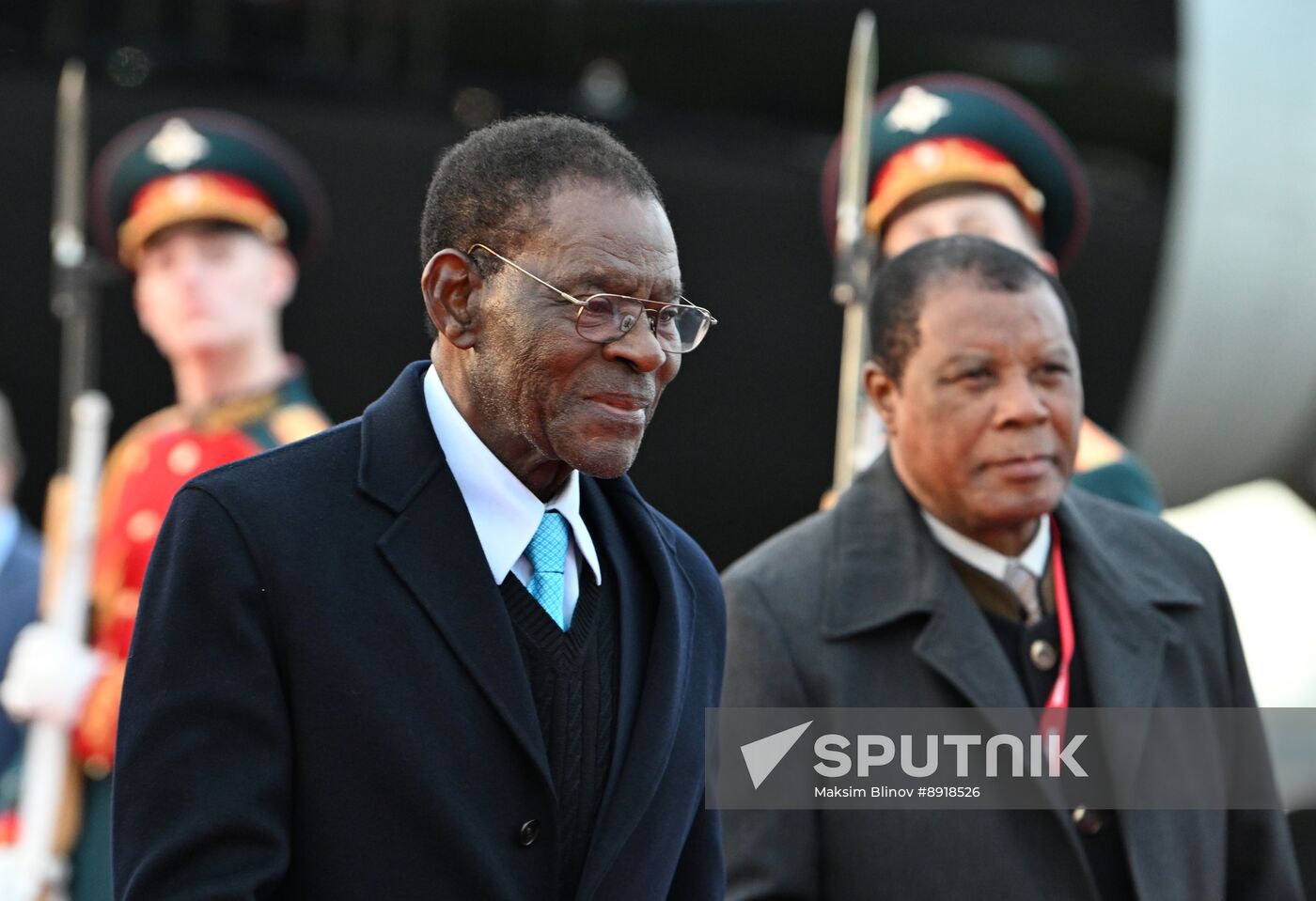 President of Equatorial Guinea Teodoro Obiang Nguema Mbasogo arrives in Moscow to attend 80th anniversary of Victory