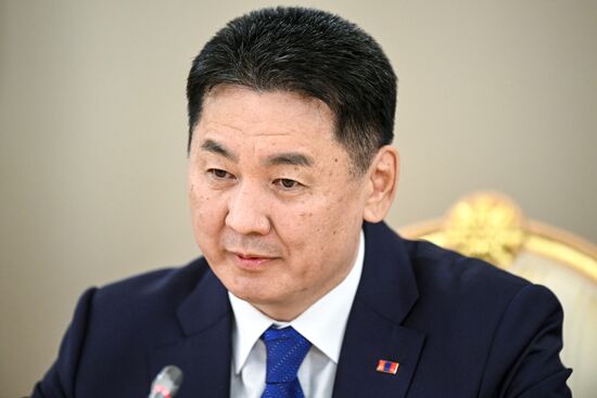 May 7, 2025. President of Mongolia Ukhnaagiin Khurelsukh during his meeting with President of Russia Vladimir Putin. Location: Russia, Moscow. Author: Sergey Bobylev/Sputnik. President of Russia Vladimir Putin meets with President of Mongolia Ukhnaagiin Khurelsukh
