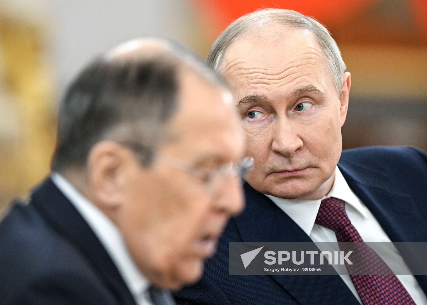 President of Russia Vladimir Putin meets with President of Mongolia Ukhnaagiin Khurelsukh