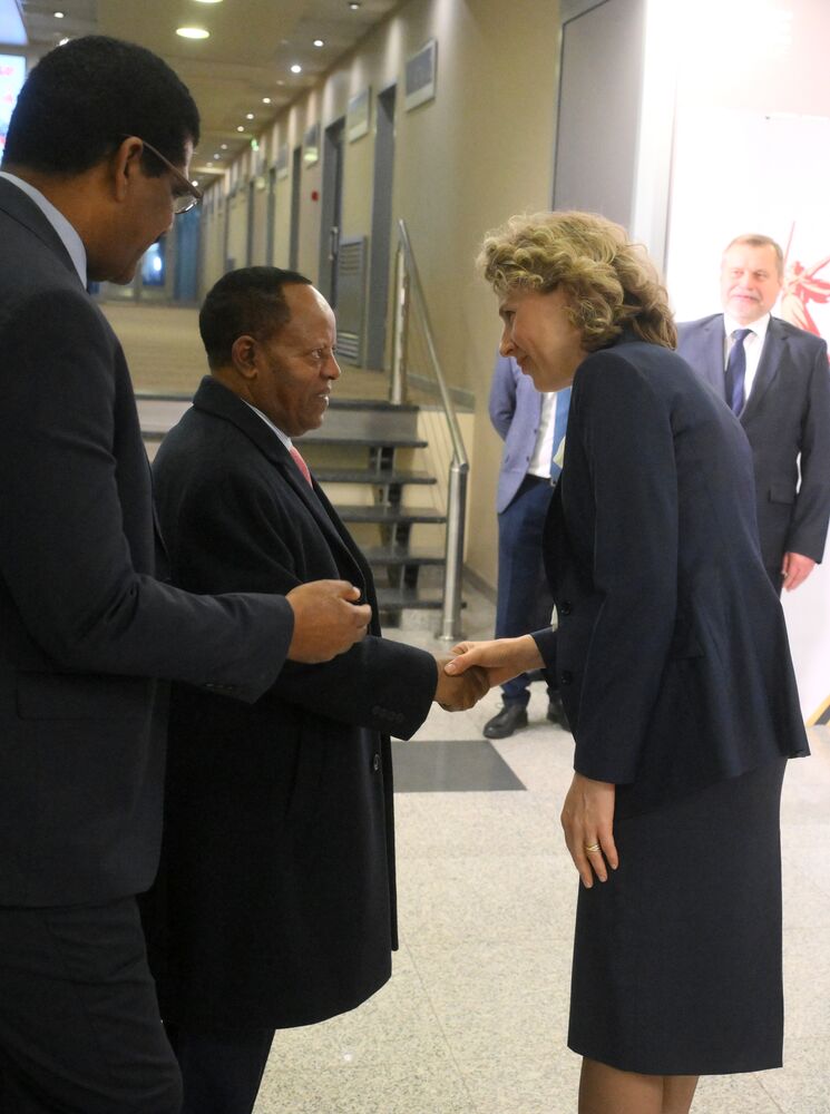 Arrival of President of Ethiopia Taye Atske Selassie for 80th anniversary of Victory