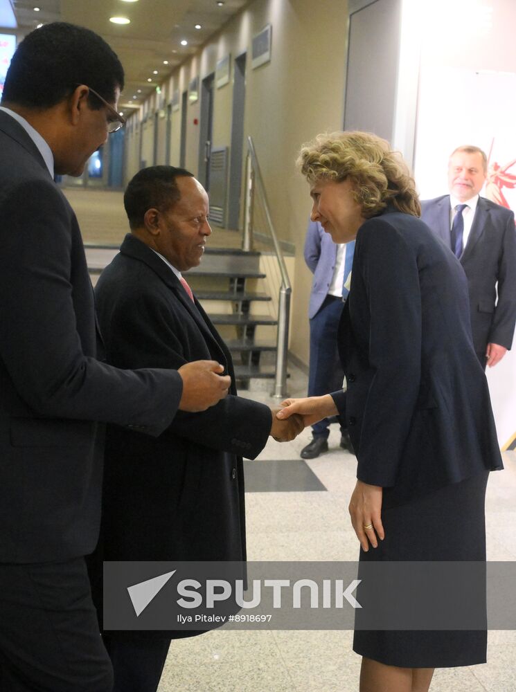 Arrival of President of Ethiopia Taye Atske Selassie for 80th anniversary of Victory