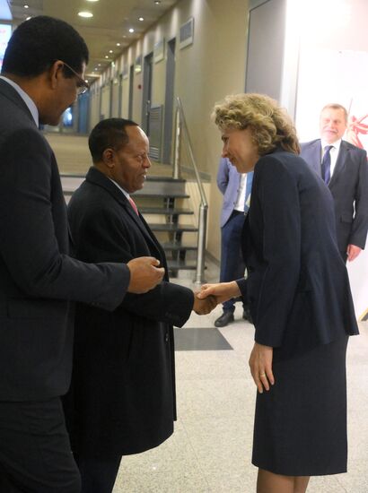 Arrival of President of Ethiopia Taye Atske Selassie for 80th anniversary of Victory