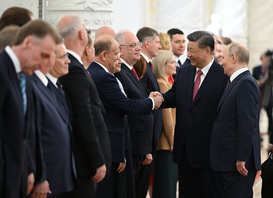 May 8, 2025. President of Russia Vladimir Putin and President of China Xi Jinping. Location: Russia, Moscow. Author: Sergey Bobylev/Sputnik. President of China Xi Jinping's official visit to Russia