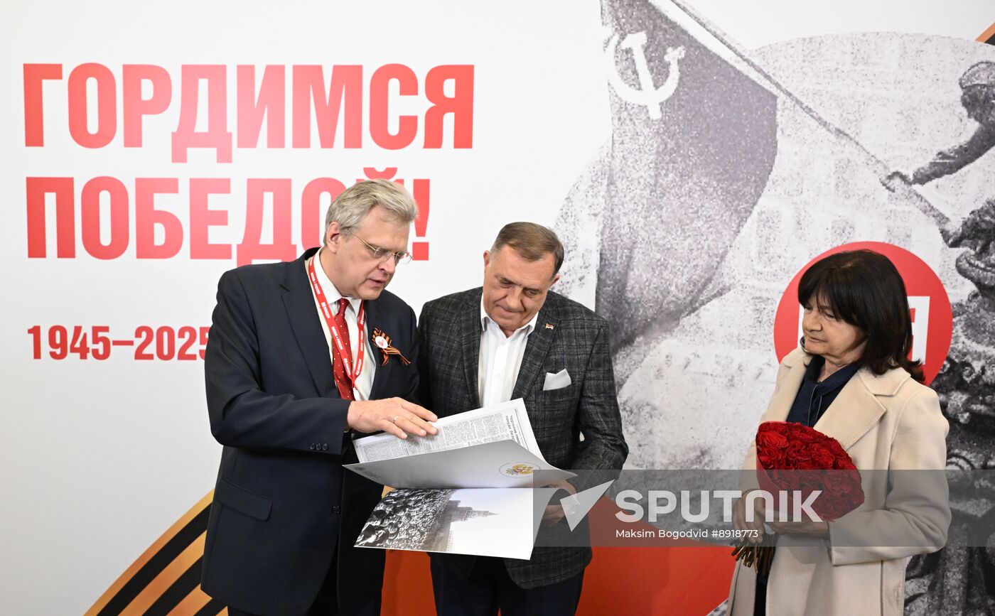 Arrival of President of Republika Srpska Milorad Dodik in Moscow for 80th anniversary of Victory