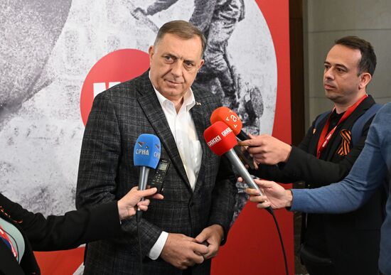 Arrival of President of Republika Srpska Milorad Dodik in Moscow for 80th anniversary of Victory
