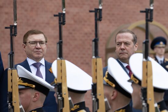 Russia Medvedev WWII Anniversary Wreath Laying