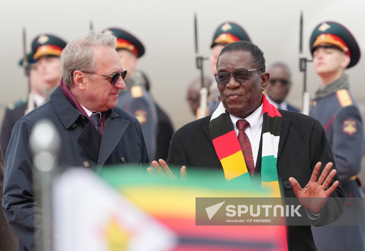 Arrival of President of the Republic of Zimbabwe Emmerson Mnangagwa in Moscow for 80th anniversary of Victory