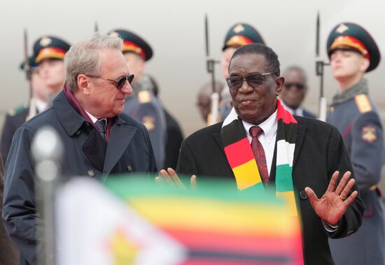 Arrival of President of the Republic of Zimbabwe Emmerson Mnangagwa in Moscow for 80th anniversary of Victory