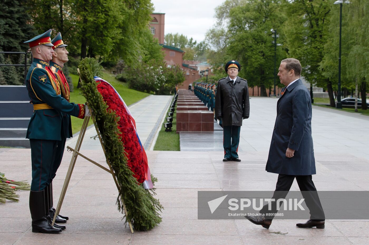 Russia Medvedev WWII Anniversary Wreath Laying