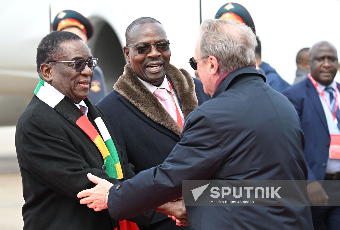 Arrival of President of the Republic of Zimbabwe Emmerson Mnangagwa in Moscow for 80th anniversary of Victory