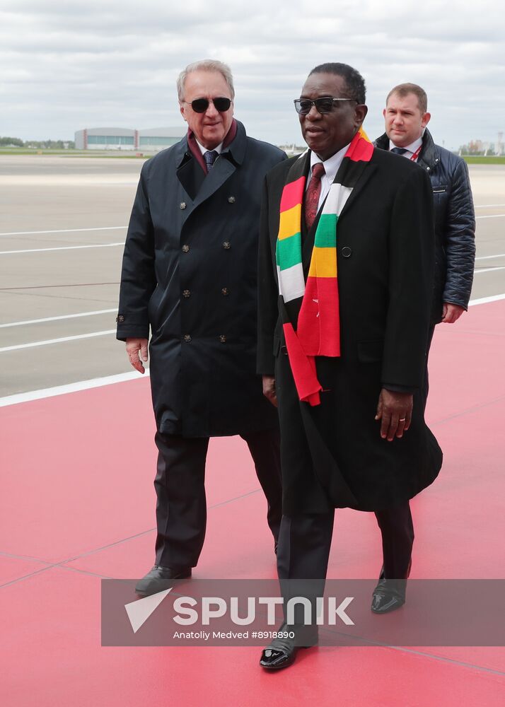 Arrival of President of the Republic of Zimbabwe Emmerson Mnangagwa in Moscow for 80th anniversary of Victory